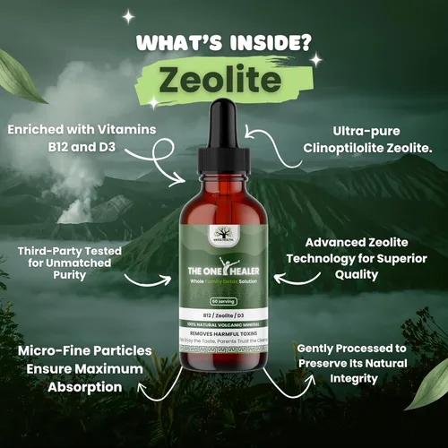 Miniatura 3 de The One Healer Zeolite Detox para niños y adultos, gotas de zeolita pura con metilo B12 y vitamina D3 para desintoxicación de metales pesados