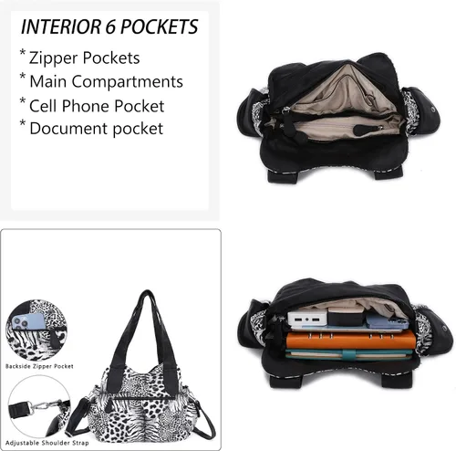 Miniatura 5 de Angel Barcelo Bolsos de mano de moda espaciosos para mujer, bolsos de hombro para mujer, bolso de cuero lavado