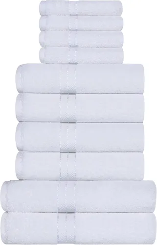Miniatura 94 de Juego de toallas de baño de algodón turco ultra suave de Superior, juego de 2 piezas, toallas para la ducha, baño, artículos esenciales para el Latte