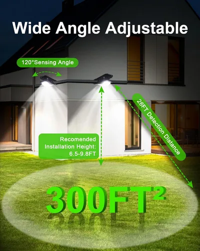 Miniatura 2 de Luces solares con sensor de movimiento para exteriores, luces solares con clip para exteriores, impermeables, luces de seguridad alimentadas por