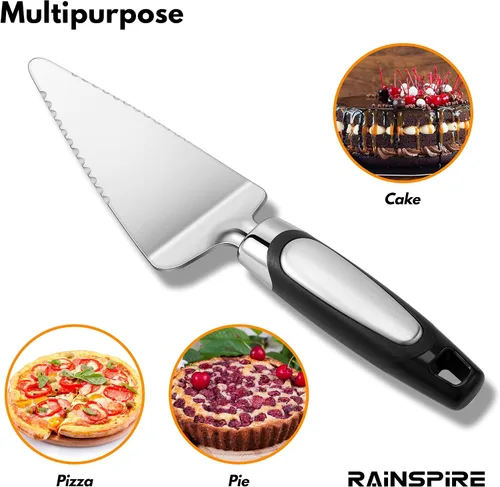 Miniatura 5 de Rainspire Pala servidor de tarta de acero inoxidable, cortador de tarta y pastel, cortador de pastel, apta para lavavajillas, bordes en ambos lados