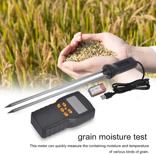 Miniatura 4 de Analizador digital de humedad de grano, probador de humedad de grano con pantalla de visualización, pesaje automático y sonda sensible de alta