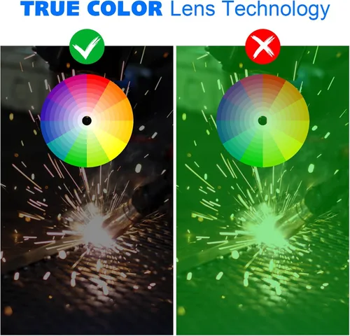 Miniatura 6 de Casco de soldadura con oscurecimiento automático de color real con capucha con rango de sombra ajustable 4/9-13 para máscara de soldador de arco