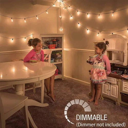 Miniatura 4 de Afirst Tira de luces para exteriores de 20 pies con 22 bombillas LED (2 de repuesto), impermeables, conectables, luces de patio para iluminación