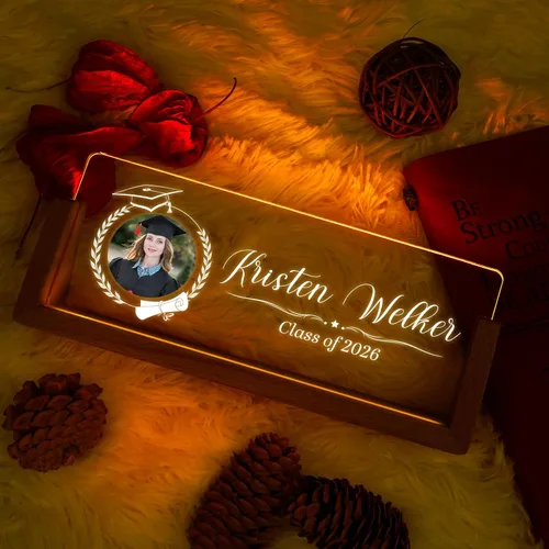 Miniatura 7 de Placa de nombre de escritorio personalizada, placa de identificación acrílica personalizada para escritorio, regalos de graduación para la clase