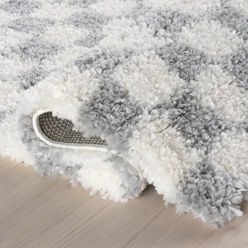 Miniatura 5 de nuLOOM Adelaide Gris Claro/Crema, 3 x 5 pies, a cuadros, shag, suave y acogedor, para alto tráfico, resistente a las manchas, fácil de limpiar