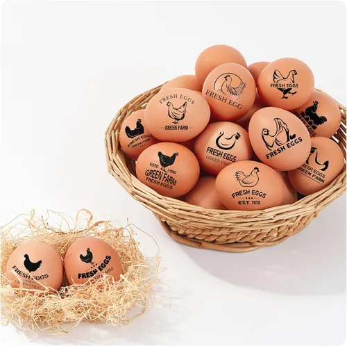 Miniatura 7 de Sellos de huevos personalizados para huevos frescos, sello personalizado de huevo de pollo con logotipo de nombre, sello de huevo personalizado