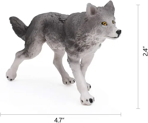Miniatura 2 de RESTCLOUD Juego de 7 piezas de figuras de juguete de lobo conjunto de figuras de animales de lobo (Conjunto de lobo A)