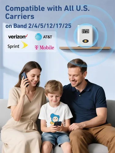 Miniatura 2 de Amplificador de señal de teléfono celular para el hogar y la oficina, amplificador de teléfono celular en la banda 2/4/5/12/17/25, señal Boost 5G 4G