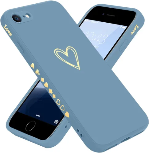 Miniatura 13 de Teageo Funda para iPhone SE 2022, SE 2020, iPhone 7, iPhone 8 para mujeres y niñas, bonita funda de lujo con forma de corazón