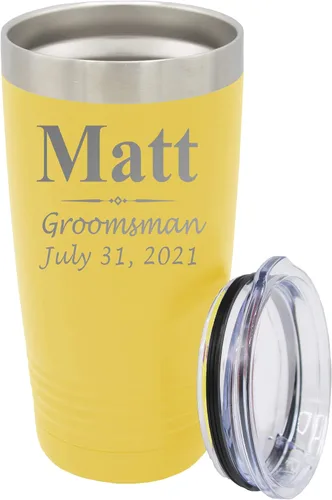 Miniatura 20 de Vaso de padrinos de boda grabado personalizado, taza de acero inoxidable aislada personalizada para padrino de boda, despedida de soltero, boda