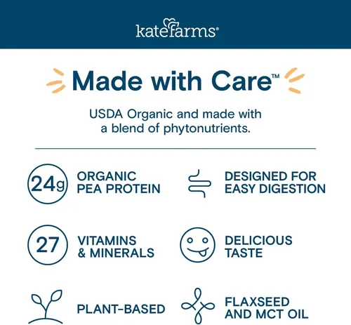 Miniatura 4 de KATE FARMS Fórmula Orgánica de Péptidos para Adultos 1.5, Natural, Fuente Única, Nutrición a Base de Plantas Hidrolizada para Alimentación Oral
