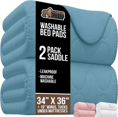 Miniatura 18 de GORILLA GRIP Almohadillas lavables, impermeables, reutilizables, de gran absorción, para incontinencia, a prueba de fugas, protector antideslizante