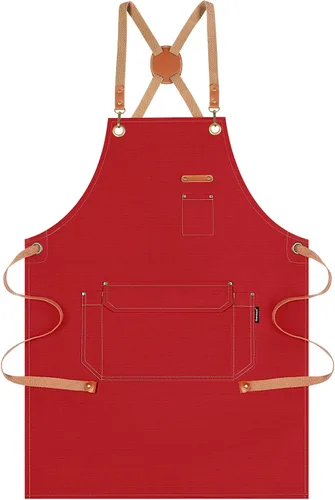 Miniatura 9 de Delantal de chef para hombres y mujeres con paquete de regalo, delantal de espalda cruzada con bolsillos para cocina, horneado, artista, pintura