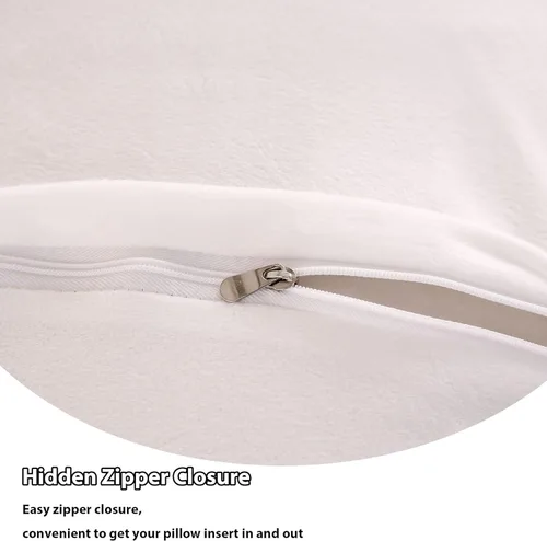 Miniatura 5 de LIFEREVO Paquete de 2 fundas de almohada de piel sintética esponjosa, fundas de almohada cuadradas de 18 x 18 pulgadas, fundas de almohada Blanco