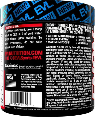 Miniatura 4 de EVL Ultimate Pre Workout Polvo - Bebida en Polvo de Preentrenamiento con Apoyo Termogénico para Quema de Grasa, Energía Duradera, Enfoque