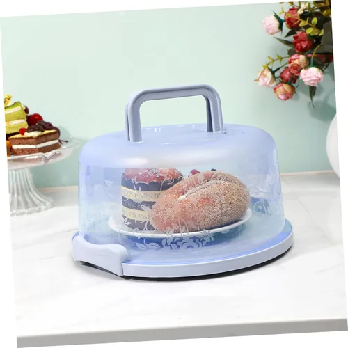 Miniatura 7 de DOITOOL Porta pasteles de plástico con asa para pasteles de 8 pulgadas, contenedor redondo portátil para tartas para transporte, contenedor