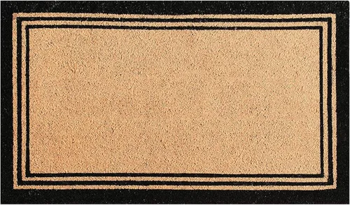 Miniatura 19 de A1HC - Felpudo de fibra de coco natural para entrada exterior, tratado antidesprendimiento, resistente, perfil delgado, fácil de limpiar y Negro