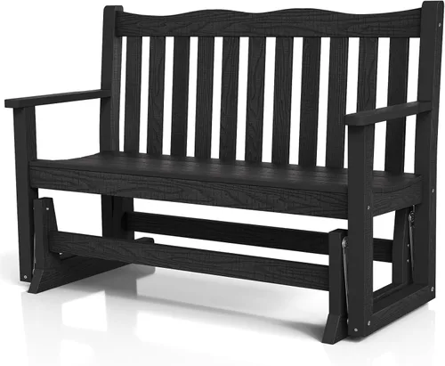 Stoog Banco de columpio para exterior, todo clima HIPS con capacidad para 2 personas, banco de columpio de patio con capacidad de peso de 363 kg,