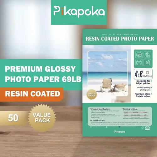 Miniatura 2 de Papel fotográfico RC brillante ultra premium, papel fotográfico profesional y pesado recubierto de resina metálica, impresora de inyección de tinta
