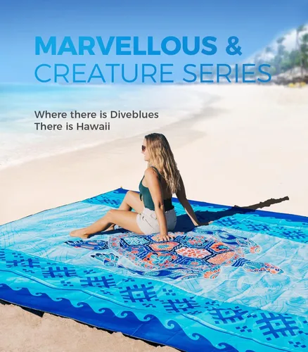 Miniatura 2 de OCOOPA Diveblues - Manta de playa impermeable a prueba de arena, 10 x 9 pies, extragrande, suave y duradera, sin arena, ligera y portátil, perfecta