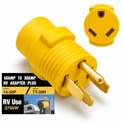Miniatura 7 de Adaptador de enchufe RV PVC 50 Amp macho (14-50P) a 30 Amp hembra (TT-30R) NEMA 14-50P a NEMA TT-30R