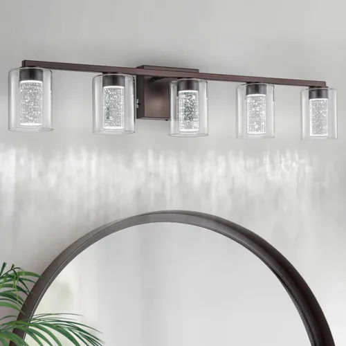 Miniatura 18 de SineRise Lámpara de tocador dorada de 3 luces con 3 modos de color (3000K/4000K/6000K), Accesorio de luz LED para baño con protección ocular, Luz