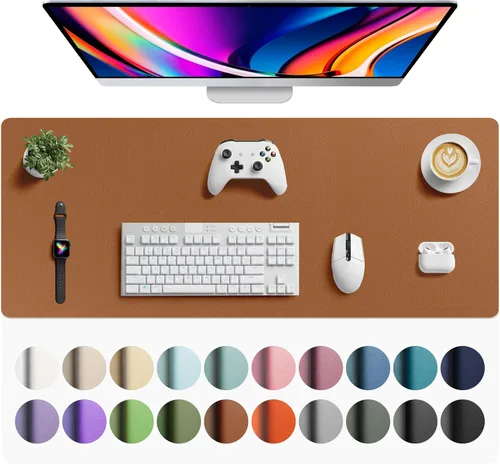 Miniatura 86 de Aothia - Protector de escritorio de cuero sintético, base para mouse, superficie antideslizante e impermeable para escribir y para laptop
