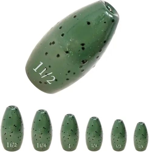 Miniatura 11 de Reaction Tackle Pesas de Tungsteno para Voltear para Pesca de Lobina - Plomos para Perforar Cobertura Pesada - Agua Dulce y Salada - Usadas