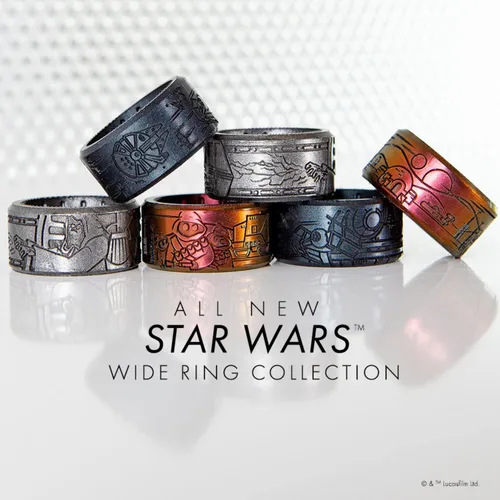 Miniatura 3 de Enso Rings Anillos de silicona de marquesina de Star Wars, colección de anillos anchos, diseño cómodo y flexible