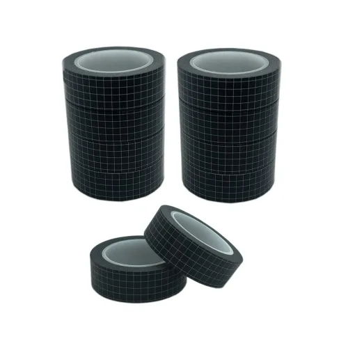 Juego de 10 rollos de cinta Washi de rejilla negra de 33 pies y 3/5 pulgadas de ancho, cintas adhesivas para manualidades, planificadores de álbumes