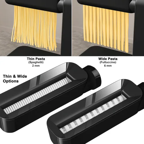 Miniatura 3 de Máquina eléctrica para hacer pasta, máquina para hacer pasta 3 en 1, incluye rodillo de pasta cortador de espaguetis y cortador de fettuccine