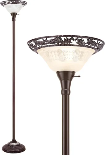 Miniatura 8 de Luvkczc Lámpara de pie victoriana, elegante lámpara de pie de 70 pulgadas con pantalla de cristal de alabastro, poste de metal y base pesada