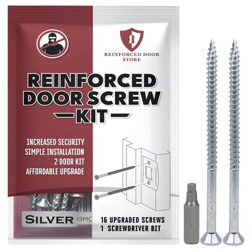 Kit de tornillos de puerta reforzados para placas de impacto, placas de cerrojo y bisagras. Tornillos de 3 pulgadas y broca de destornillador, hace
