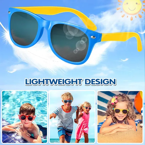 Miniatura 10 de GIFTINBOX Gafas de sol para niños a granel, paquete de 24 lentes de sol para niños, recuerdo de fiesta con protección UV para niños y niñas