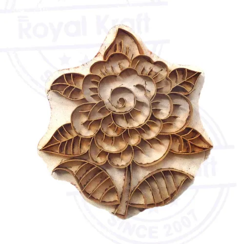 Miniatura 3 de Sello de Arcilla de Madera con Patrón de Loto de Latón para Impresión Rural BSCtag001