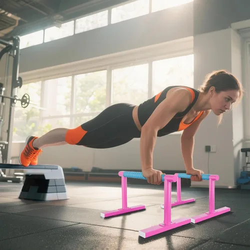 Miniatura 5 de Paraletas de entrenamiento de fuerza, barras de empuje I-Sit, asas de flexiones, equipo de calistenia para entrenamiento en casa, barras de gimnasia