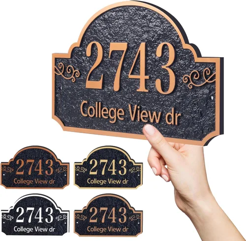 Miniatura 16 de Personalized Address Plaque,Hand-Carved House Number Sign Plaque,Custom Address Numbers for Outside