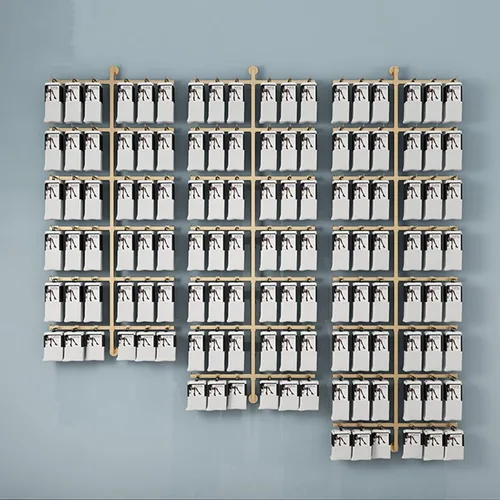 Miniatura 5 de Soporte para calcetines montado en la pared, soporte de joyería que ahorra espacio, organizador de almacenamiento de aretes, estante de exhibición