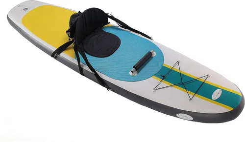 Miniatura 4 de Blue Water Toys Kit de tabla de remo inflable Crossover de pie o kayak: bomba, mochila, correa de bobina, paletas, asiento desmontable, límite
