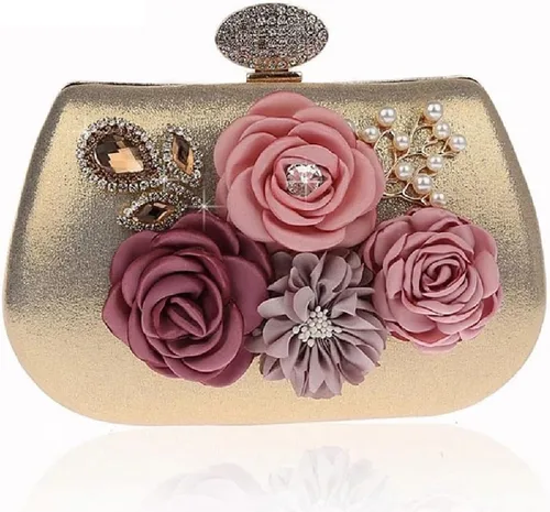 Bolso de mano para mujer bolso de noche bolso de boda banquete fiesta bolso de mano dorado color A talla única talla única