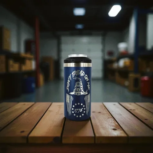Miniatura 7 de Gadsden Flag - Enfriador de latas aislado 4 en 1 – Vaso de acero inoxidable para latas estándar y delgadas de 12 onzas, botellas o uso como taza