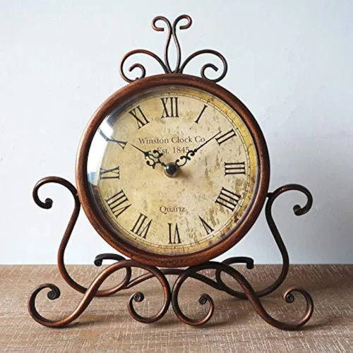 Reloj despertador retro vintage, funciona con pilas, segundo movimiento de barrido silencioso, material de metal y vidrio HD, no hace tictac para