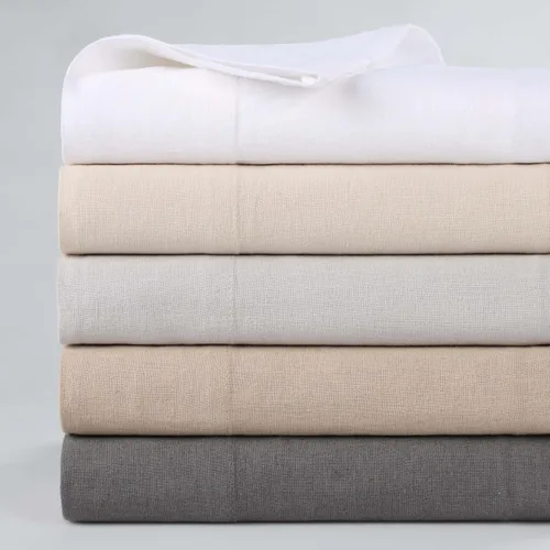 Miniatura 7 de Superior Juego de sábanas de mezcla de lino y algodón, sábanas para decoración del hogar, ropa de cama sólida moderna que incluye 1 sábana bajera