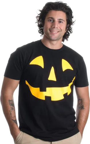 Miniatura 3 de Glow in the Dark Jack O' Lantern Face Disfraz de calabaza de Halloween unisex, Negro