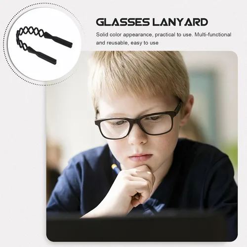Miniatura 4 de Toddmomy 6pcs Antideslizante Silicona Gafas Fijación Cadenas Correa Elástica para Gafas para Deportes y Uso al Aire Libre Negro