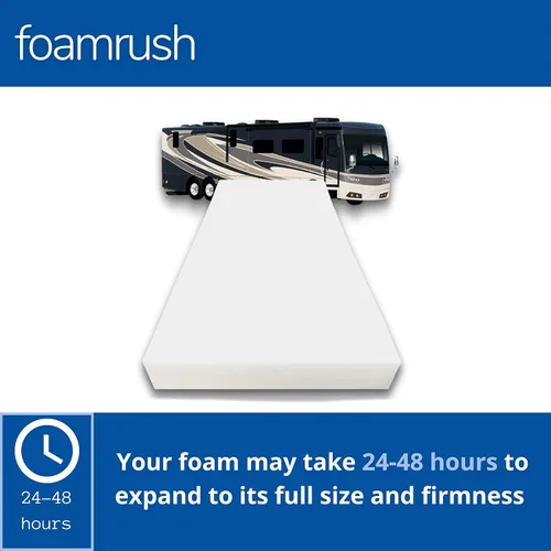 Miniatura 2 de FoamRush colchón de 3 pulgadas para cámper RV de tamaño medio, firmeza media, comodidad, alivio de presión, fabricado en EE. UU., para viaje, Blanco