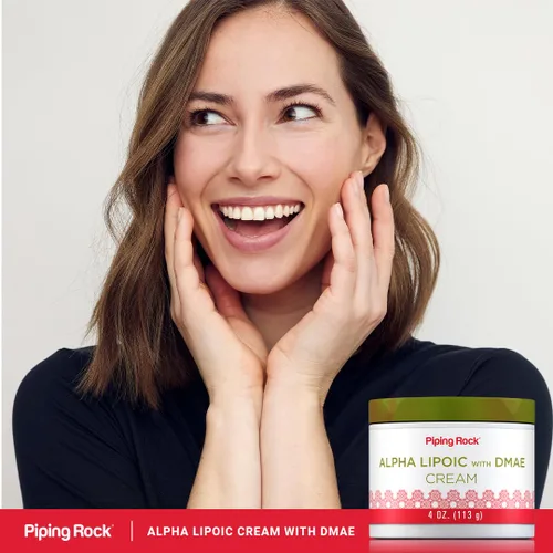 Miniatura 6 de Piping Rock Ácido alfa lipoico 4 onzas con crema DMAE Hidratante y reafirmante para la cara y la piel Sin OMG, sin gluten