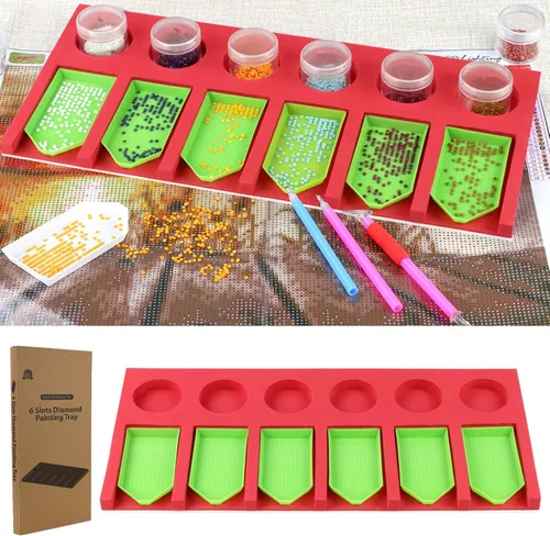 Miniatura 9 de Bandeja organizadora de accesorios de pintura de diamantes, contenedores de almacenamiento de clasificación de cuentas de pintura artística, kits