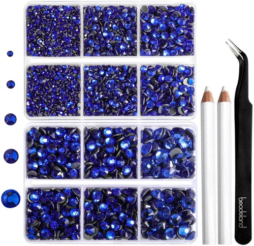 Miniatura 19 de 6736 piezas de diamantes de imitación Hotfix con parte trasera plana, diamantes de imitación rosa para manualidades y ropa, 5 tamaños mixtos, kit